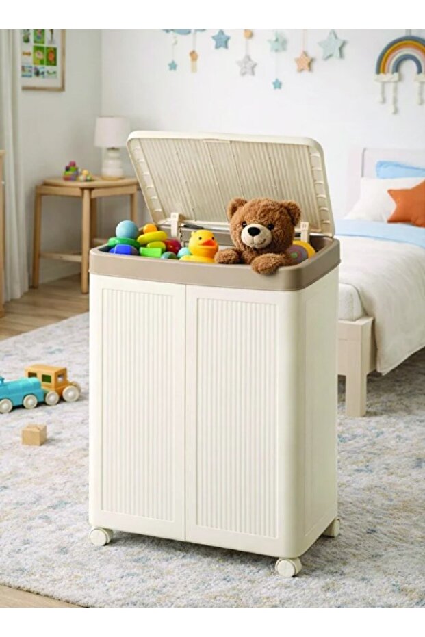 Foldable 100-Liter Laundry and Toy Basket with Wheels – Practical Home Organizer