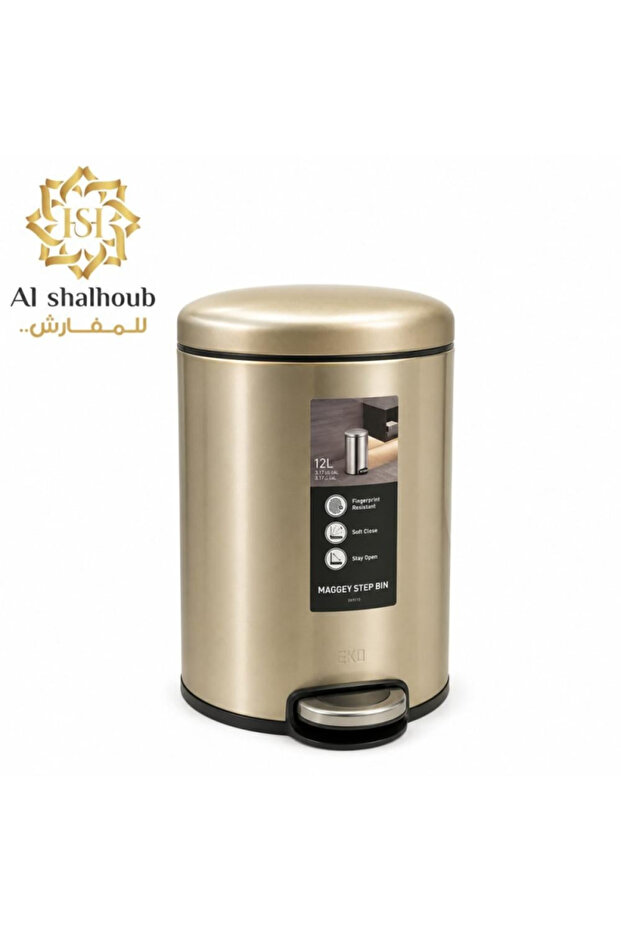 12L سلة مهملات ذهبي -EK921318- قطعة