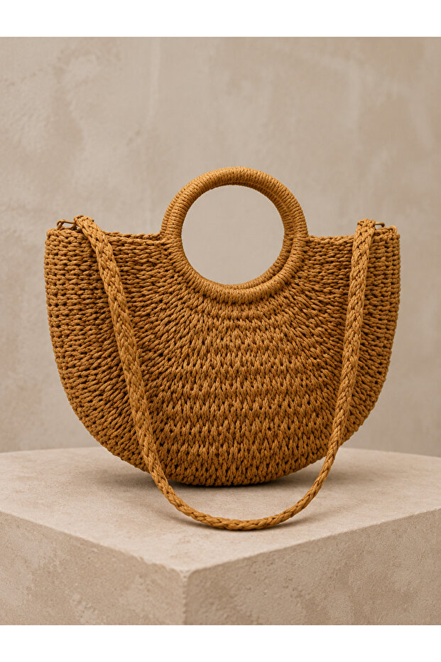 Camel Straw Bag 33X38 Cnt1010