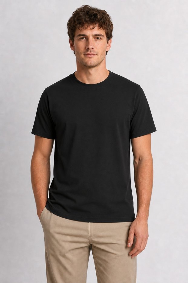 Geometric Pineapple Graphic T-Shirt - Black