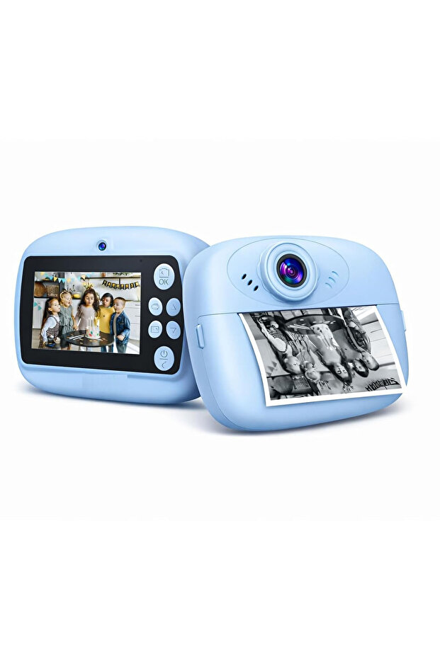 Kids Instant Printing Camera 2in1 Digital Photo and Thermal Printing Camera for Kids with Front & Back Cameras ,IPS HD Screen Rechargeable Battery TF Card Support & Replaceable Paper Roll