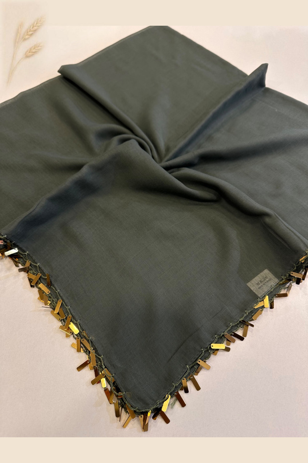 Hand Embroidered Gold Yellow Sequin Solid Color Writing Gift Box 100X100Cm