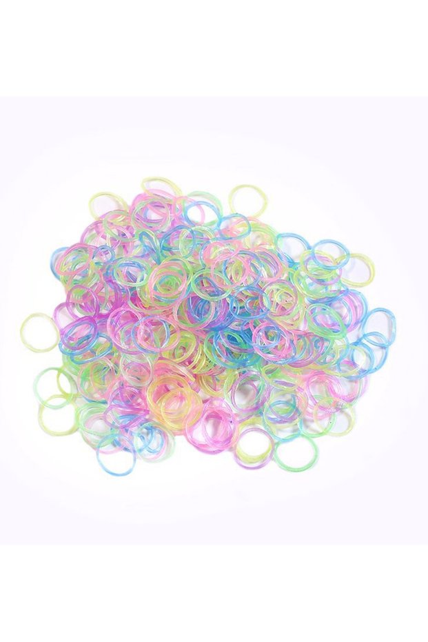 Multicolor 600pcs Colorful Loom Band DIY Bracelet Luminous Transparent Band Rainbow Circle Brace