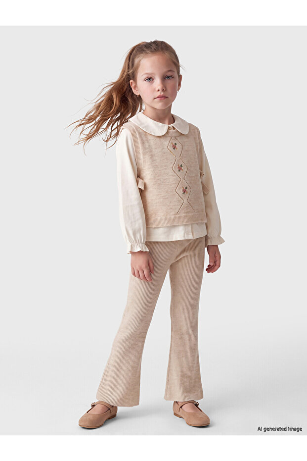 Ecru Baby Collar Girl's Suit