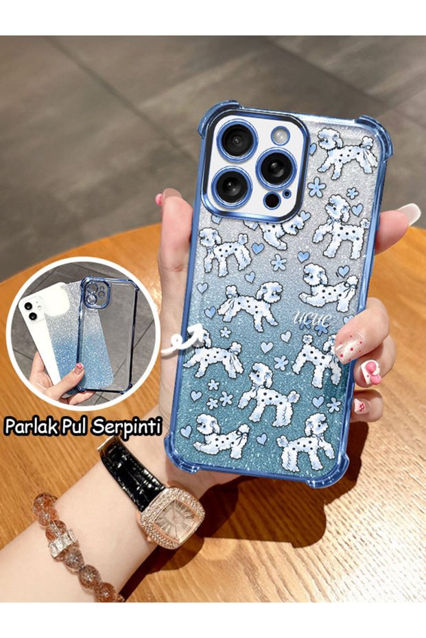 iPhone 15 Pro Compatible Transparent Four Corner Silicone Coated Glossy Edge Case