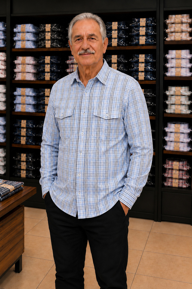 Men's 100% Cotton Long Sleeve Double Pocket Checkered Shirt Comfortable Fit Plus Size S-5Xl
