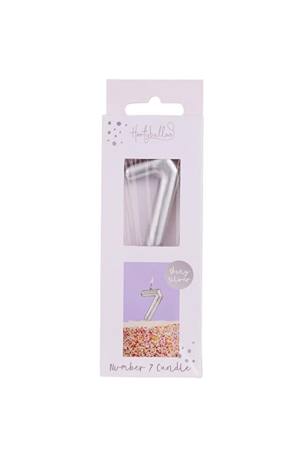 Hootyballoo Silver Number '7' Candle