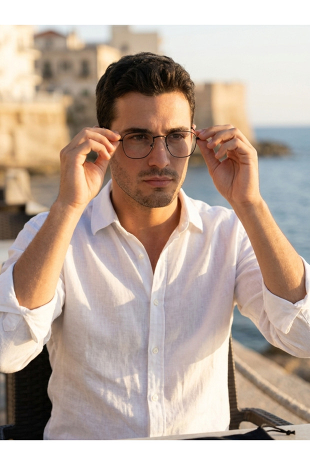 Men's Accessory Glasses – Black Metal Frame