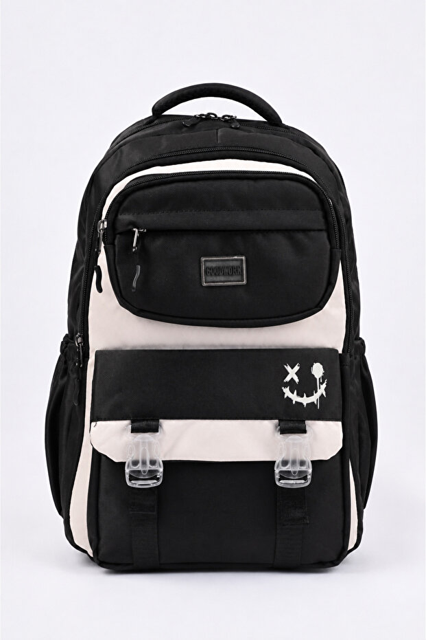 7380 Korean Style Multi-Compartment, Large Internal Volume, Water Bottle Pocket School and Daily Use Backpack