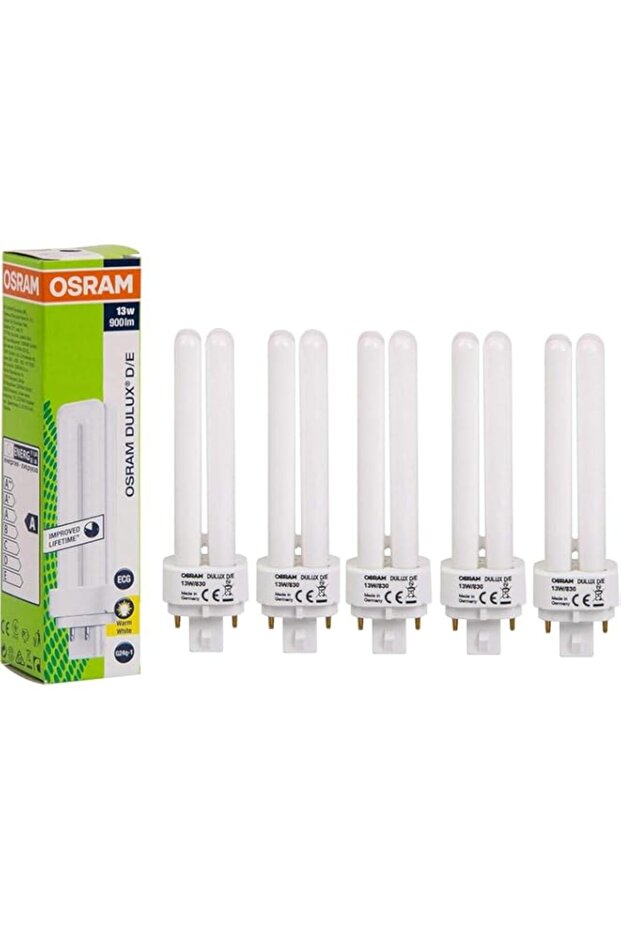 Osram Home Decorativeand Durable 13 Watts 4 Pin Day Light CFL Bulb (Pack of 5) - Warm White