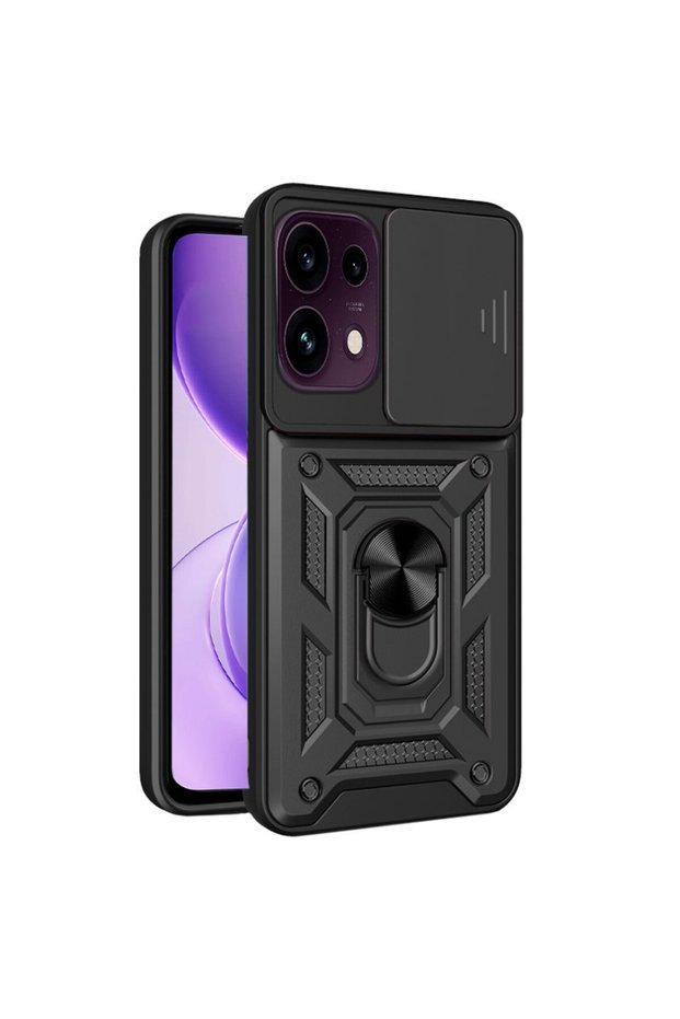 Oppo Reno 16F 5g Compatible Camera Protected Sliding Ring Stand Cover
