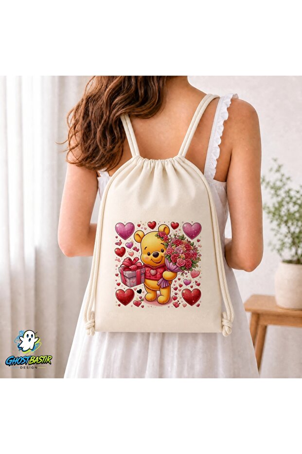 Winnie the Pooh Drawstring Linen Bag C366