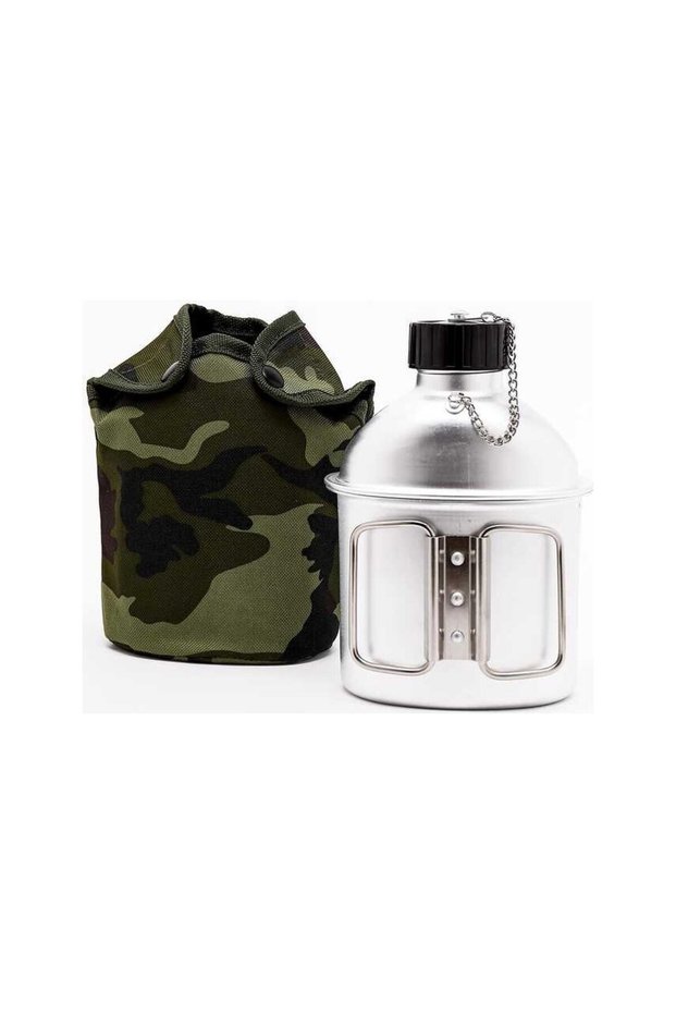 Aluminum Cup Flask 1 Liter Camouflage Camping Outdoor