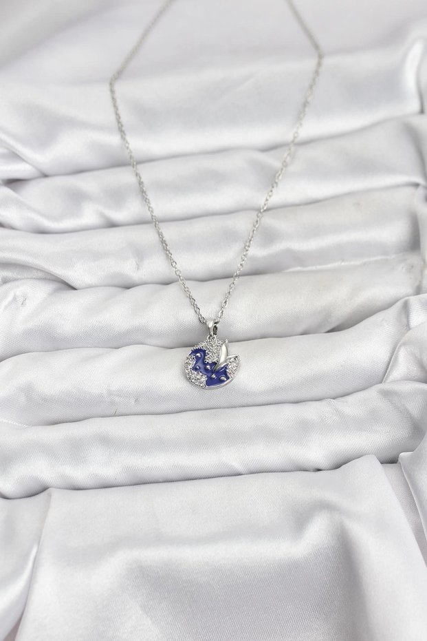316L Steel Chain Silver Color Night Model Zircon Stone Women's Necklace