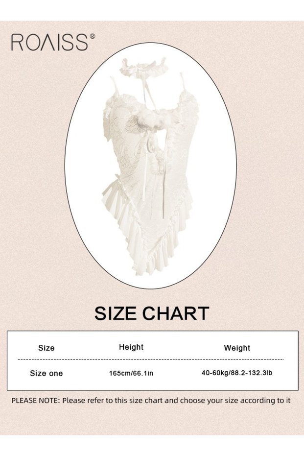 Girl Onesie Lingerie for Women Lace Edge Mesh V Neck Suspender Pajamas Cute Girly Type Maid Spaghett
