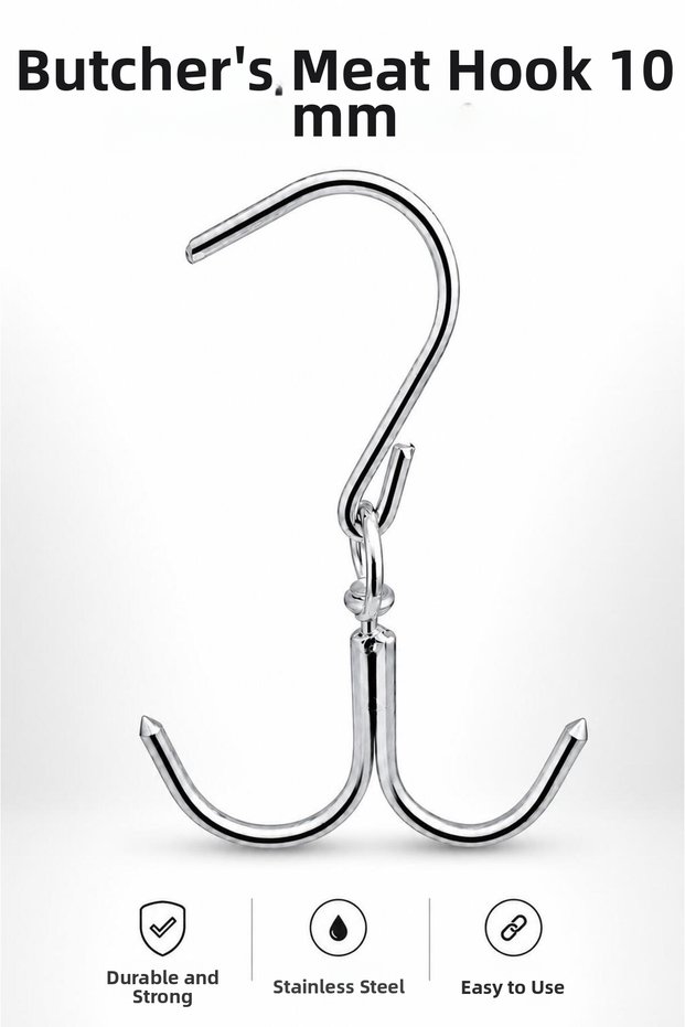 Slaughterhouse Hanging Hook Butcher Meat 10 mm Stainless Steel Strong Carrying Hook Slaughterhouse Meat Hanger