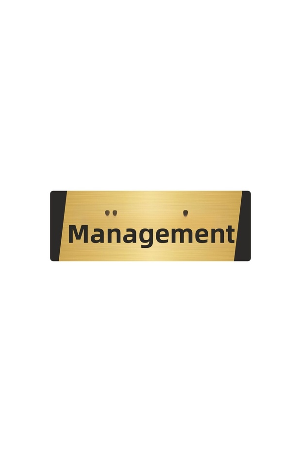 Management Metal Warning Sign 5X20 cm Gold Color