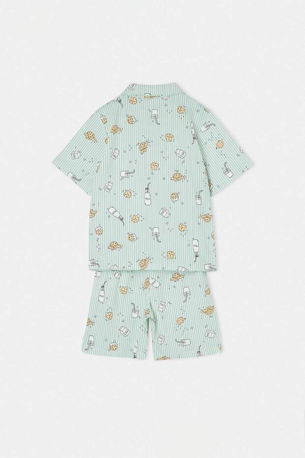 Yeşil %100 Pamuk Unisex Pijama Takımı TKDSS26PT00026 - 6