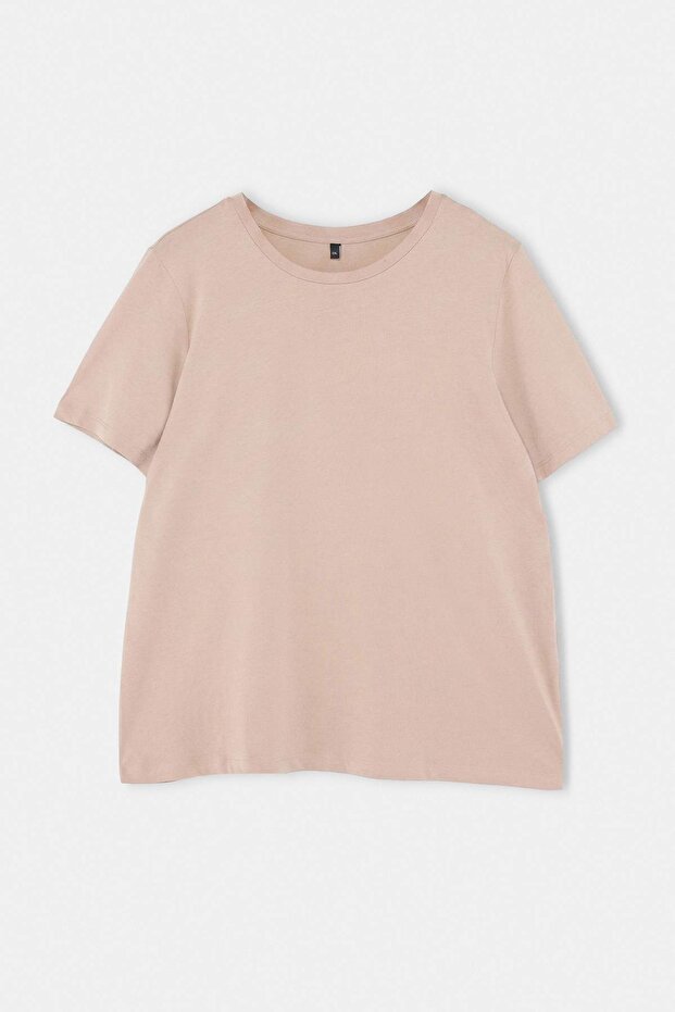 Vizon Regular Fit Basic Bisiklet Yaka %100 Pamuk Örme Büyük Beden T-Shirt TBBSS22TS0733 - 1