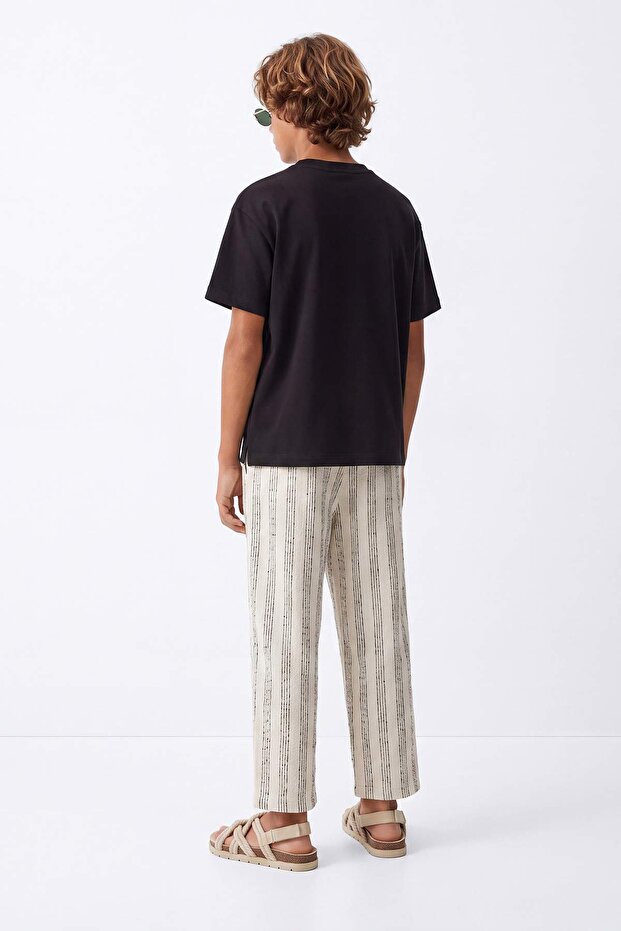 Black Boy's 100% Cotton Plain Crew Neck Knitted T-Shirt Tkdss26Ts00080
