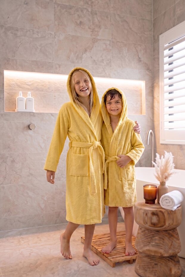 Young & Children Hooded Bathrobe 100% Cotton Unisex