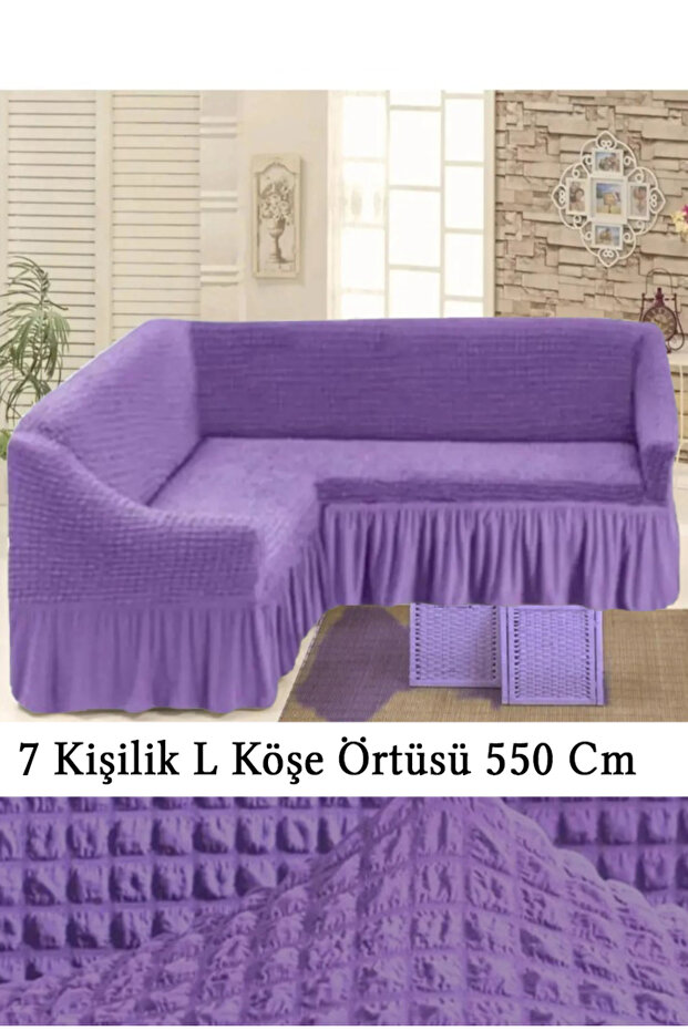 Bürümcük Corner Sofa, Sofa Cover, Sofa Cover, Elastic, Skirt, L Corner 1 Piece