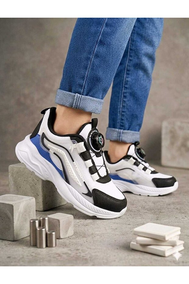 Automatic Lace-Up Black Sax Children's Sports Shoes
