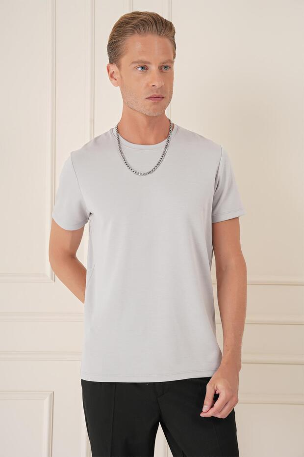 Men's Slim Fit Cotton Dark Gray T-Shirt Ts 885