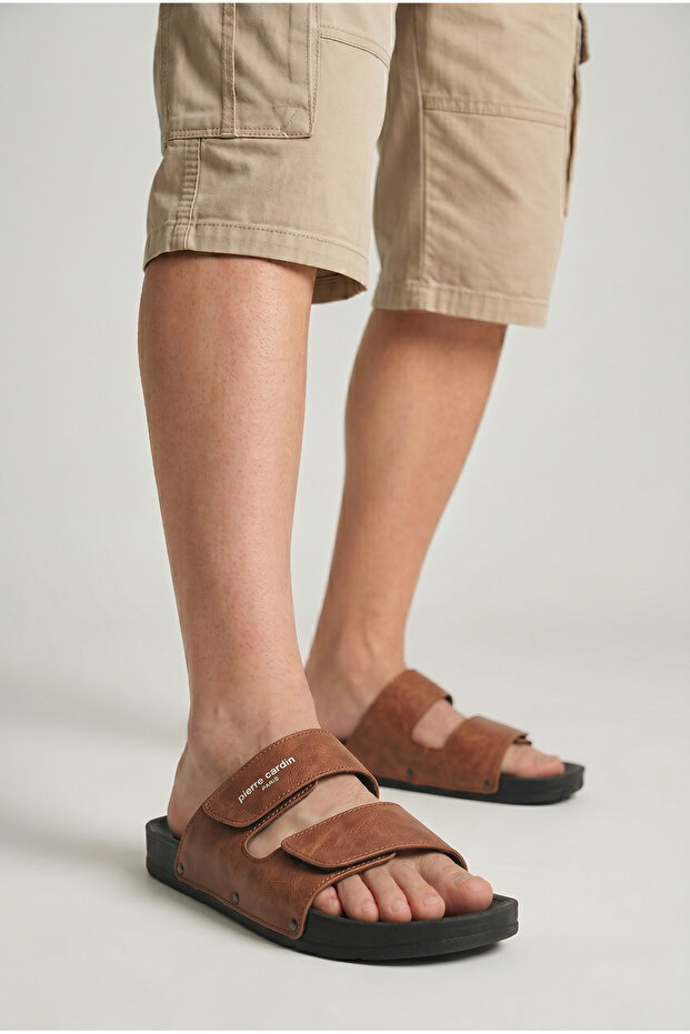 Taba Velcro Large Size Men's Comfortable Daily Slippers Pc-7039 m