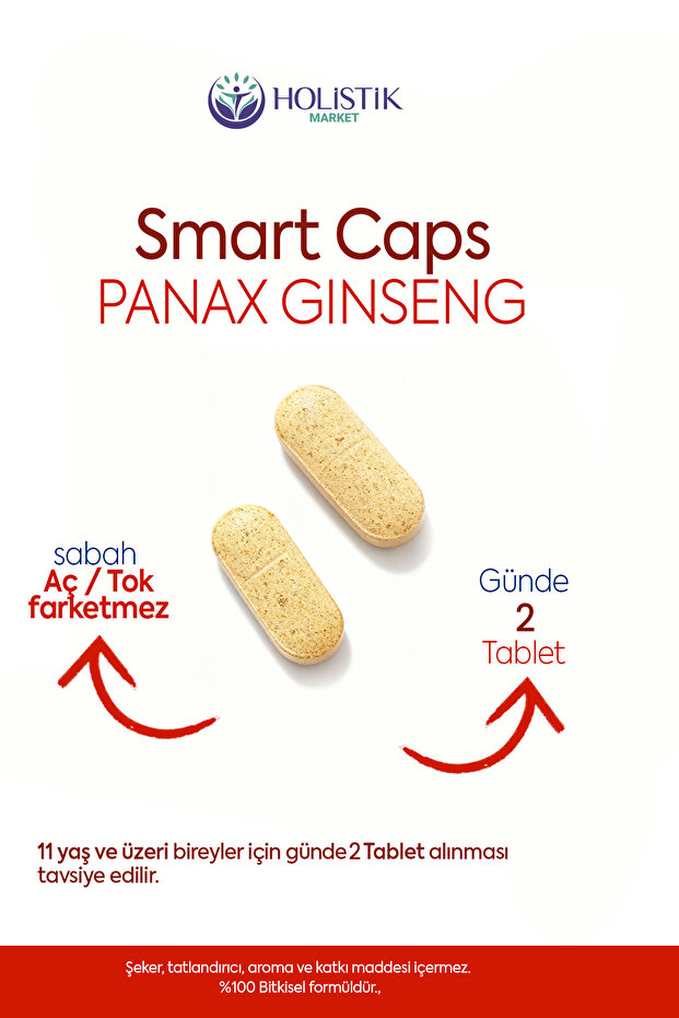 Smart Caps Panax Korean Ginseng 60 Tablets - 3
