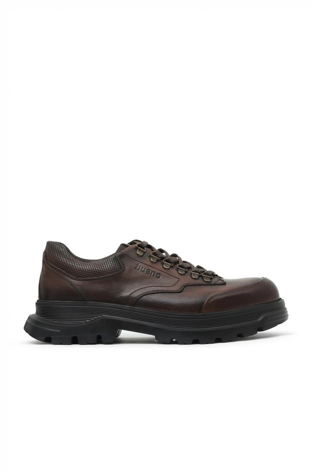 Brown Silver-Flotter Leather Men's Classic Shoes 07Ma24464275