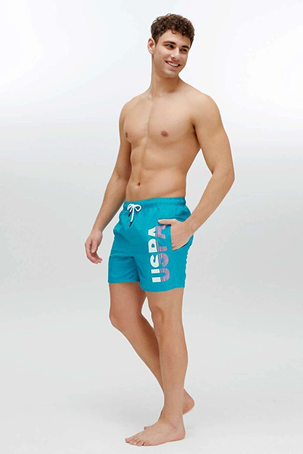 U.S. Polo Assn. 22004 Men's Medium Size Swim Shorts-Green