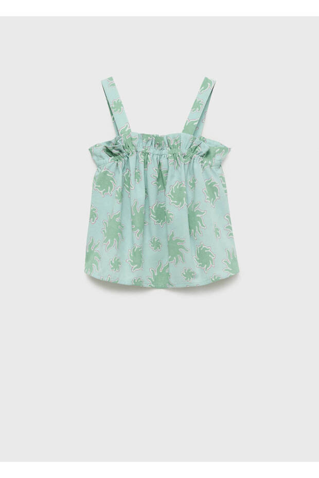 Gemusterte Bluse mit Trägern - 1