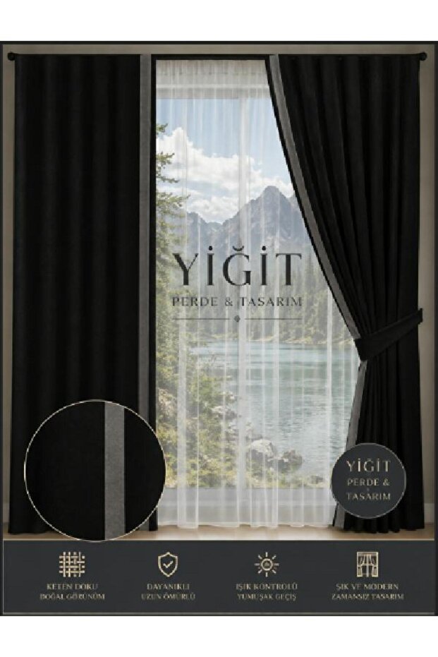 Yi̇ği̇t Perde Ve Tasarim Gray Transitional Plain Island Background Curtain