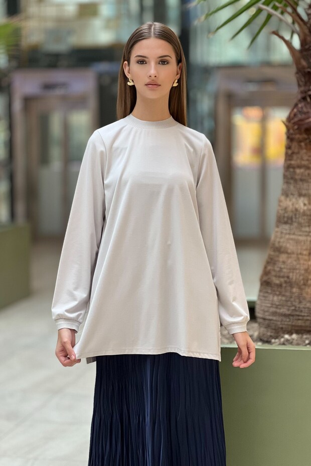 Ribbed Glittery Long Sleeve Undergarment Tunic