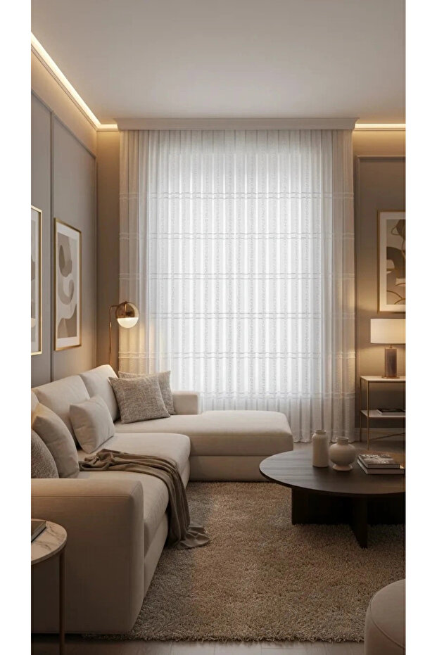 KONAK 1-0028 EKRU 1/2,5 ستارة تول مطوية