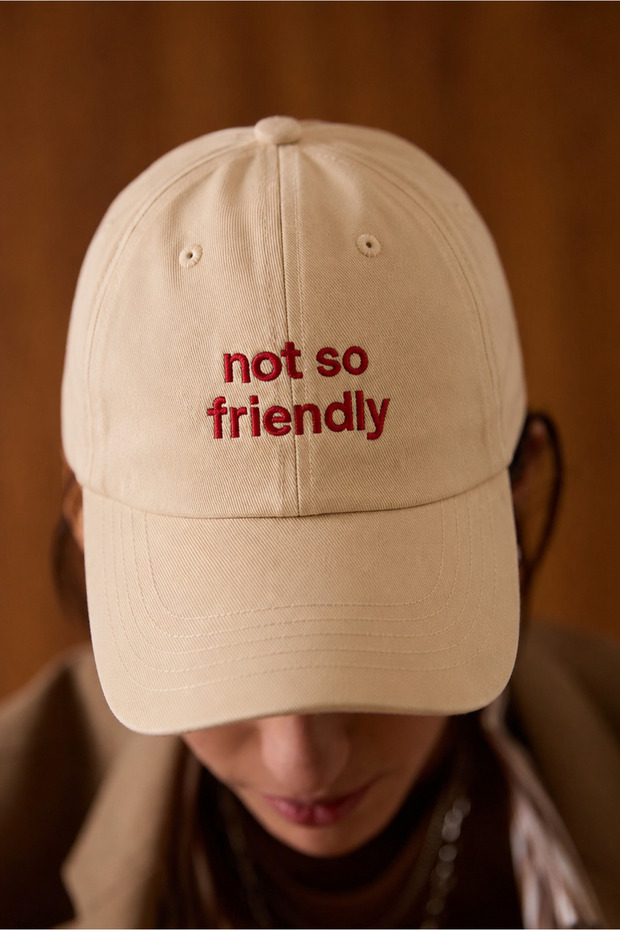 قبعة بيسبول للجنسين باللون البني من Not So Friendly