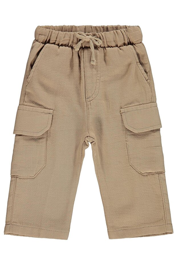 6-18 Months Cargo Pants with Pockets - Brown
