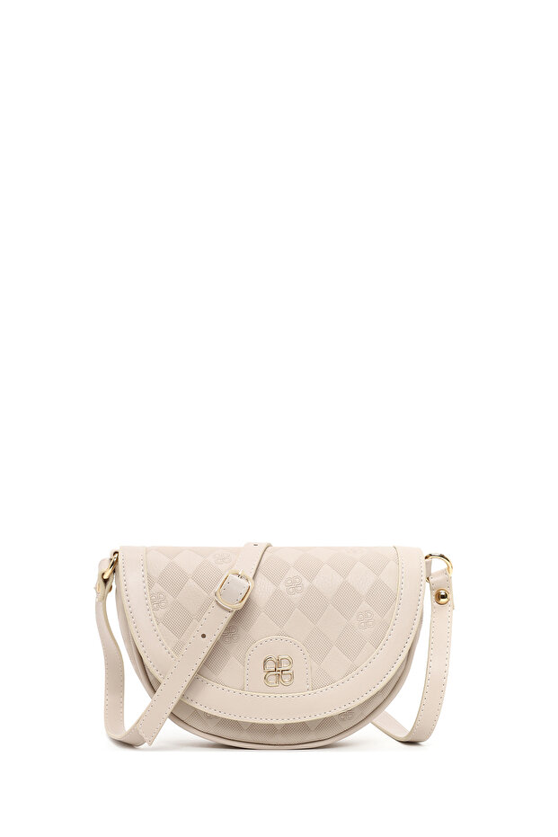 Women's Cream Long Strap Printed Mini Crossbody Bag 26Sbd201626
