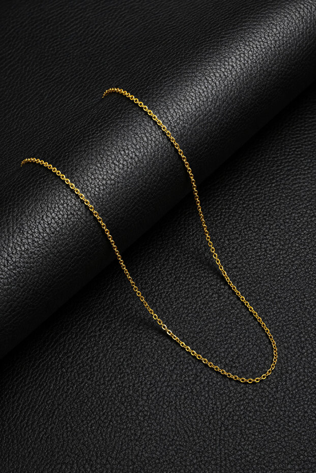 Unisex 100% Steel Thin Ghost Gold Chain Necklace