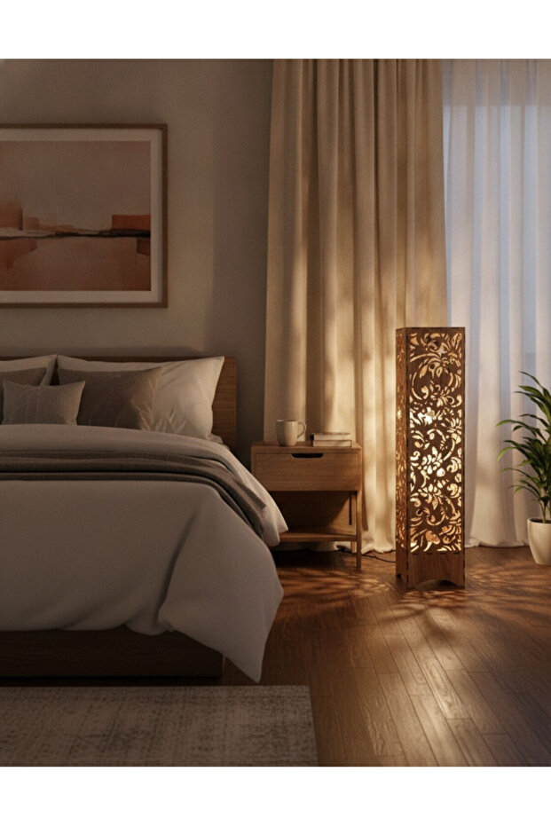 Büyük Boy Dekoratif Işıklı Yer Dekoru 6mm MDF | Salon ve Yatak Odası İçin LED Aydınlatmalı Sahne Dekoru | Romantik Ambiyans Lambası - 3