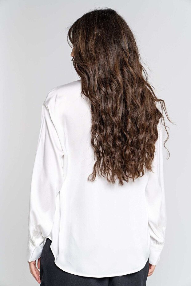 Solid Button-Up Long Sleeve Shirt - 3
