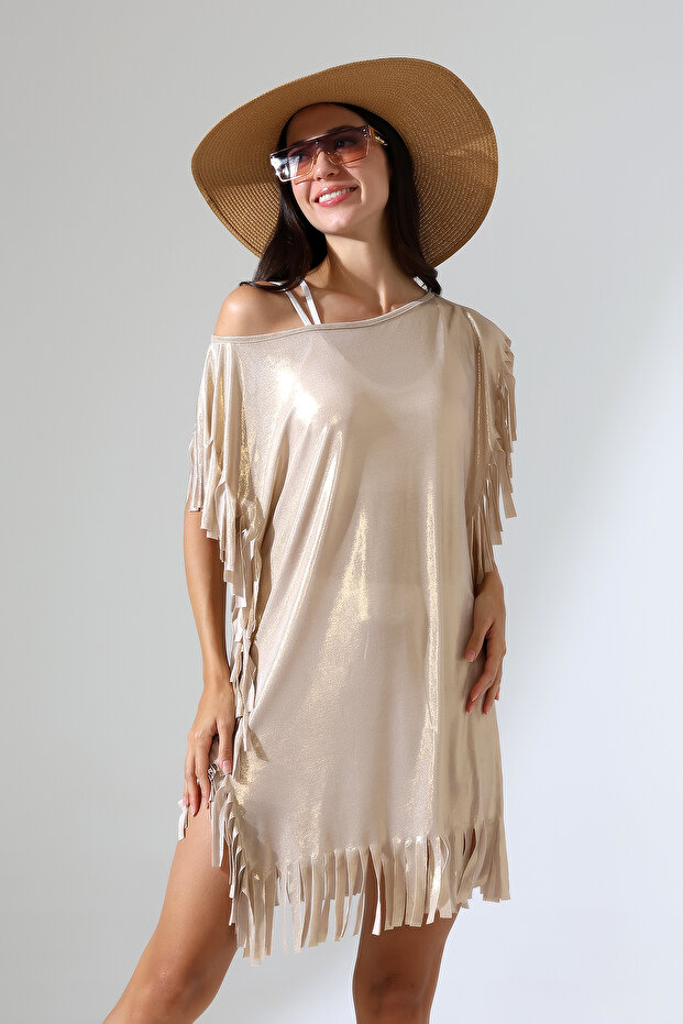 Varaklı Tasseled Beach Dress Pareo