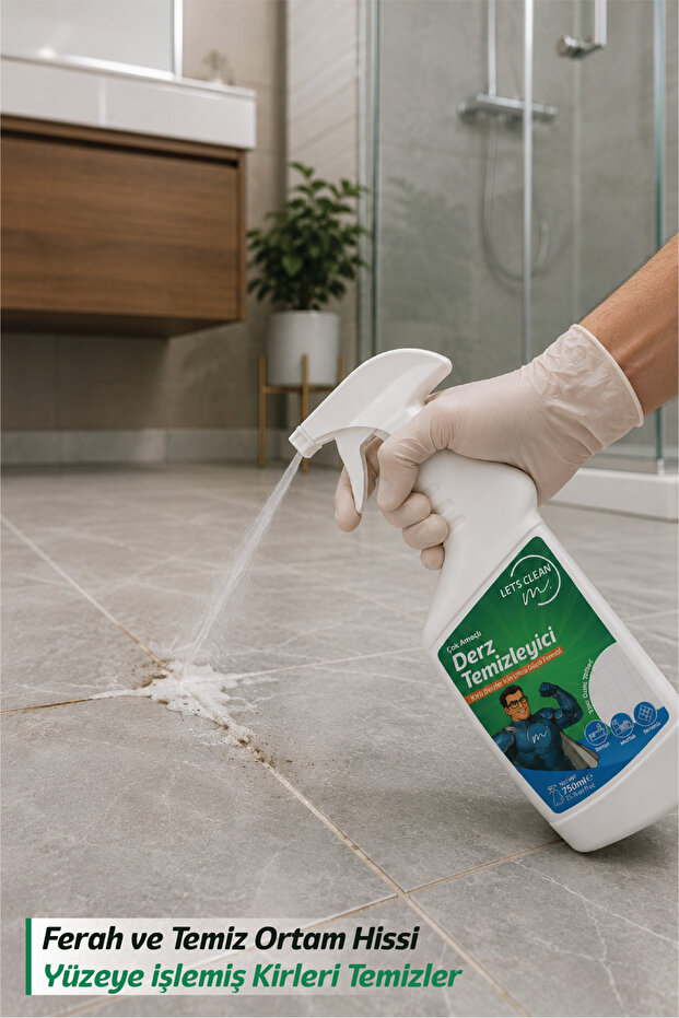 Profesyonel Derz Temizleyici Sprey Güçlü Fayans Arası Kir ve Kararma Çözücü - 750 ml - 6