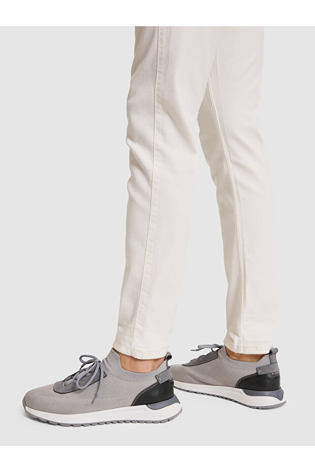 Light Gray 100% Leather Sneaker Shoes 50322739-Vr001