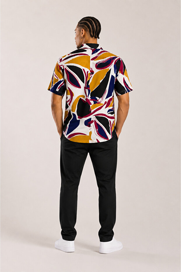 Digital Patterned Men's Oversize Shirt - 2