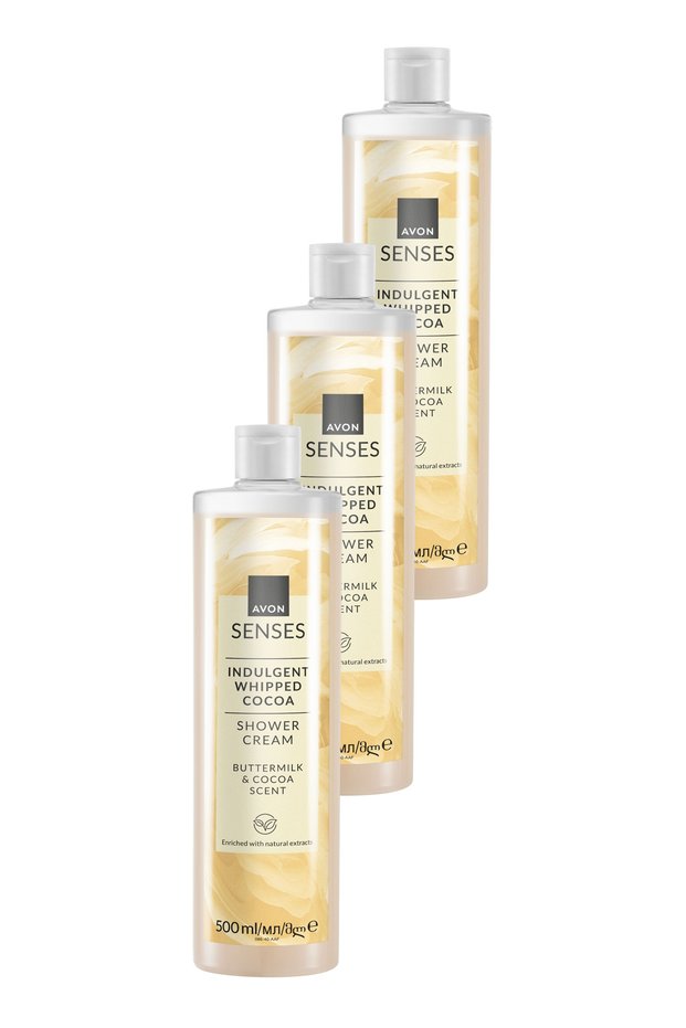 Senses Indulgent Shower Cream with Buttermilk and Cocoa Extract 500 Ml. Triple Set