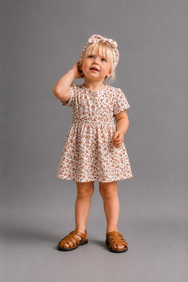 Leopard Patterned Baby Dress