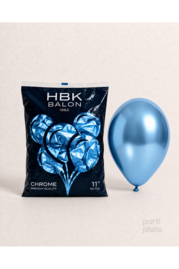 بالون كروم 11 بوصة Hbk أزرق 50 قطعة