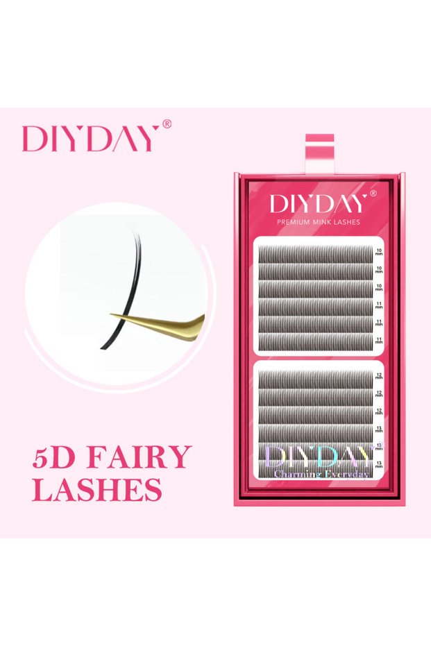8-15Mix 0.07mm D Fairy Lash Extension DIYDAY 5D Fairy Eyelash Extension Premade Wet Lashes Flora Min